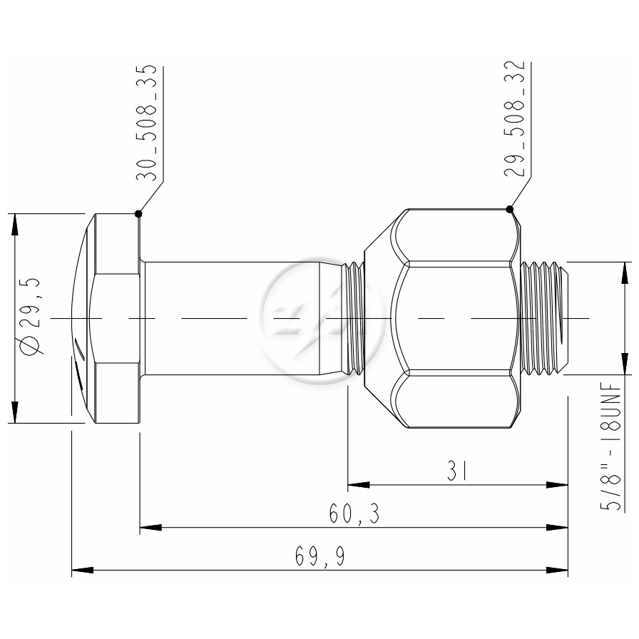 Kit 46 Parafuso Roda 5/8"x60,3/69,9xCH1.1/16" - ZM - 4050835
