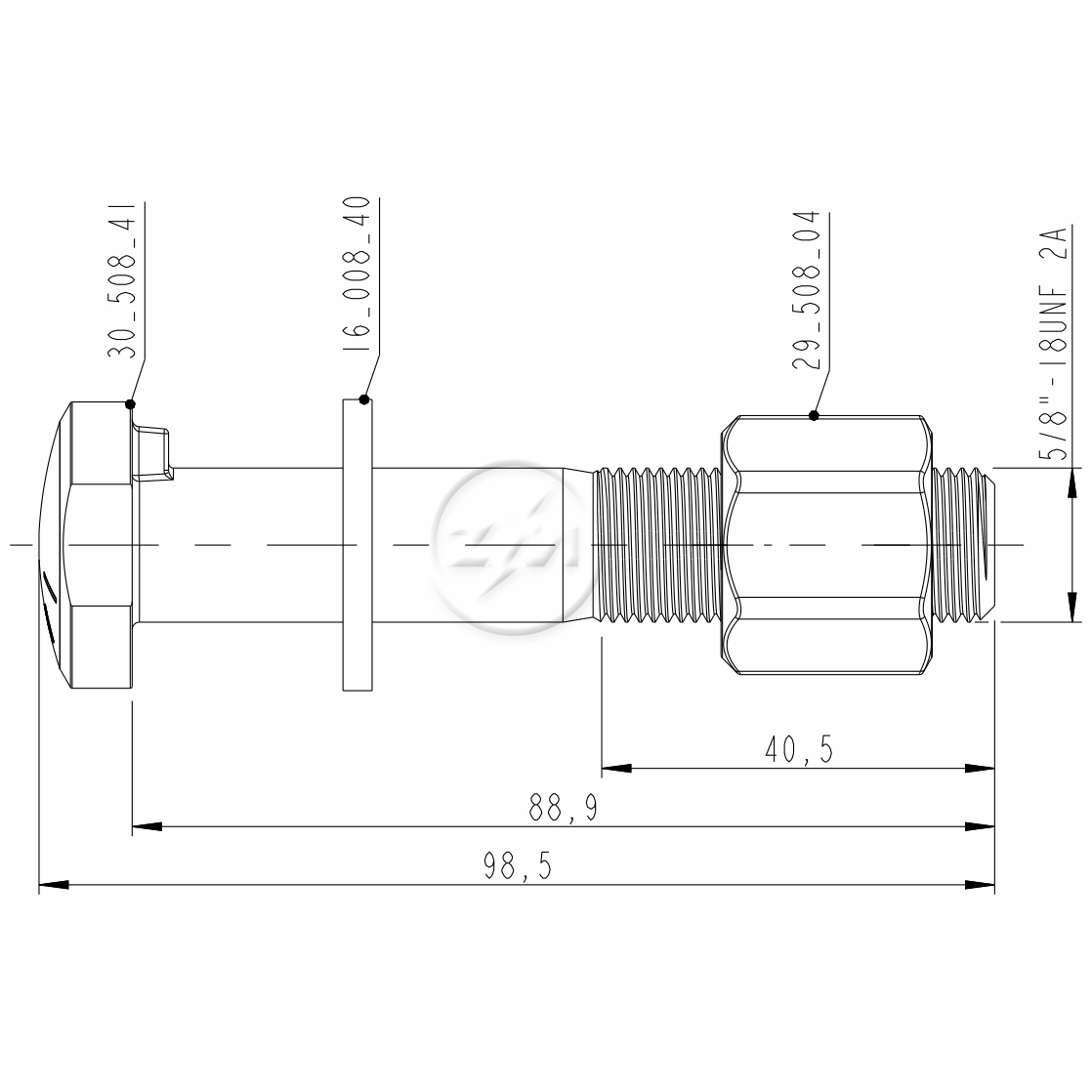 Kit 24 Parafuso Roda 5/8"x88,9/98,5xCH15/16" - ZM - 4050841