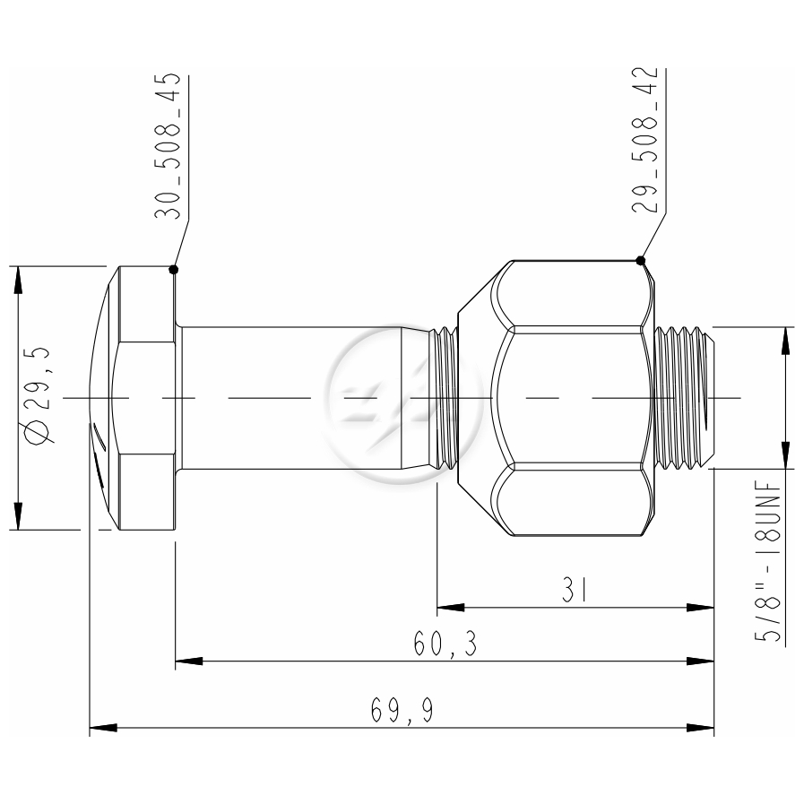 Kit 46 Parafuso Roda 5/8"x60,3/69,9xCH1.1/16" - ZM - 4050845