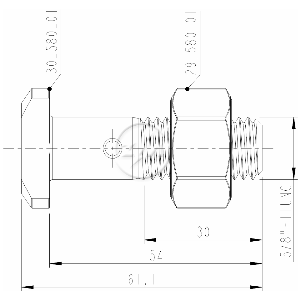 Kit 46 Parafuso Roda 5/8"x2.1/8"xCH1.1/16" - ZM - 40.580.01