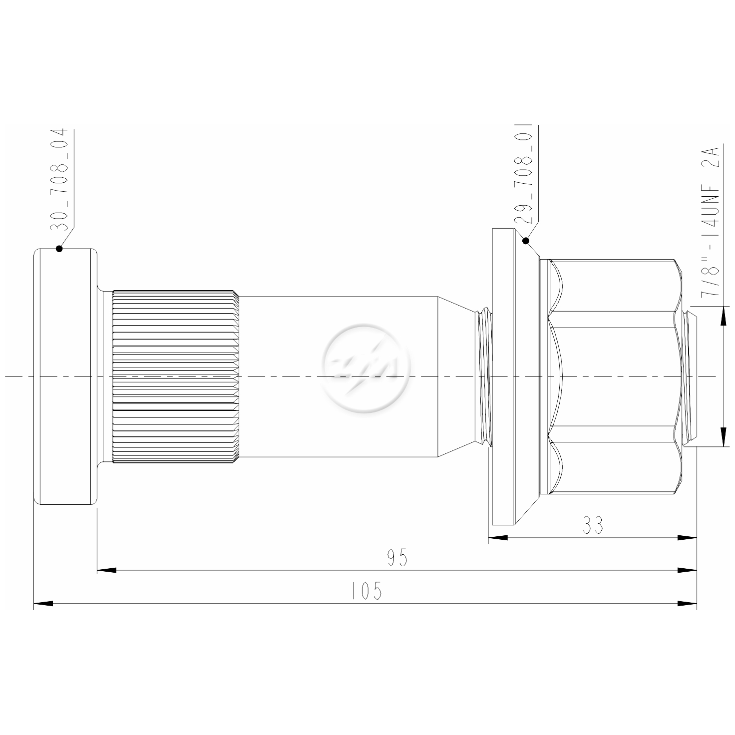 Kit 12 Parafuso Roda 7/8"x95/105xCH1.5/16"xH30 - ZM - 4070804