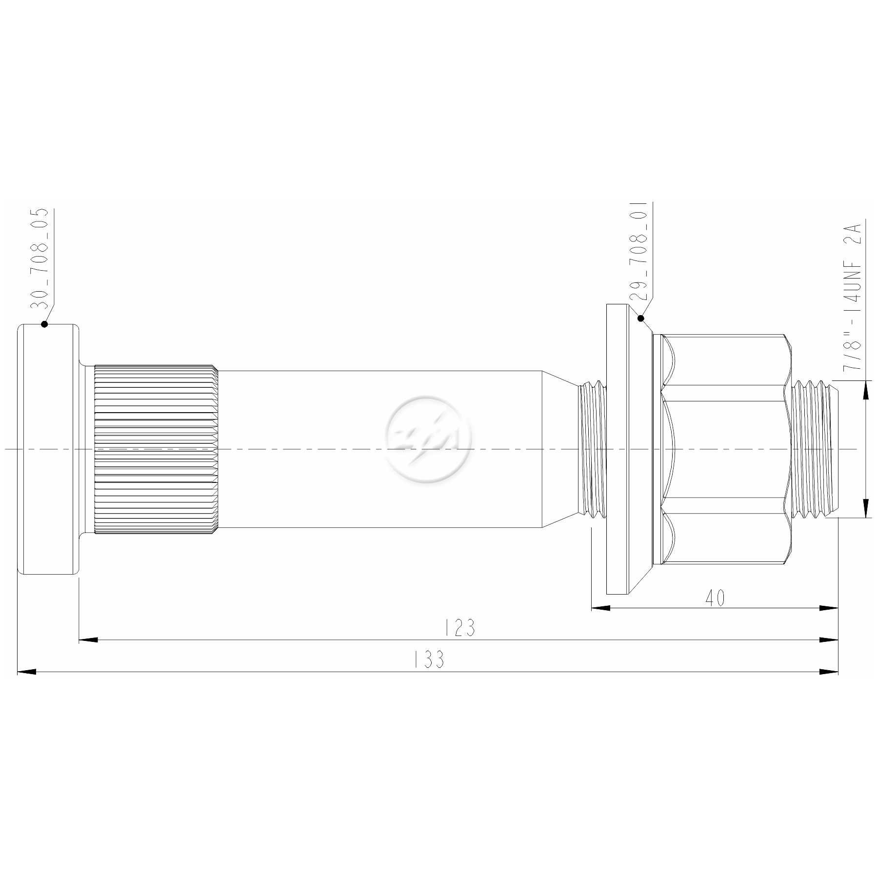 Kit 8 Parafuso Roda 7/8"x123/133xCH1.5/16" - ZM - 40.708.05