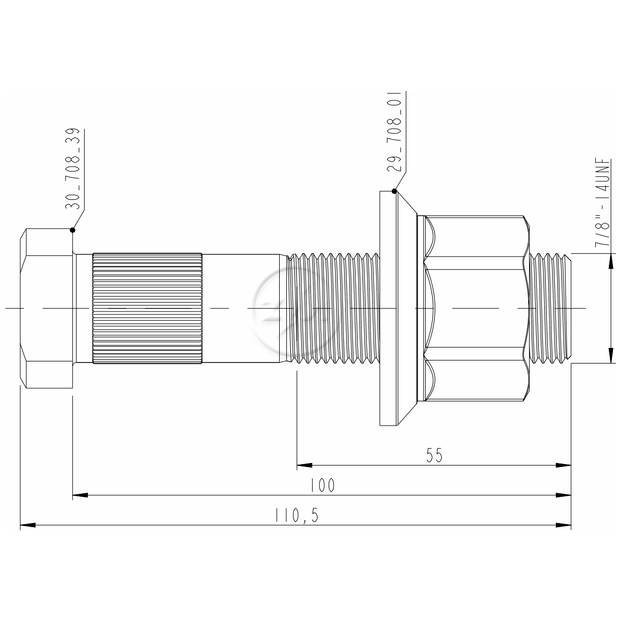 Kit 12 Parafuso Roda 7/8"x100/110,5xCH1.5/16" - ZM - 4070839