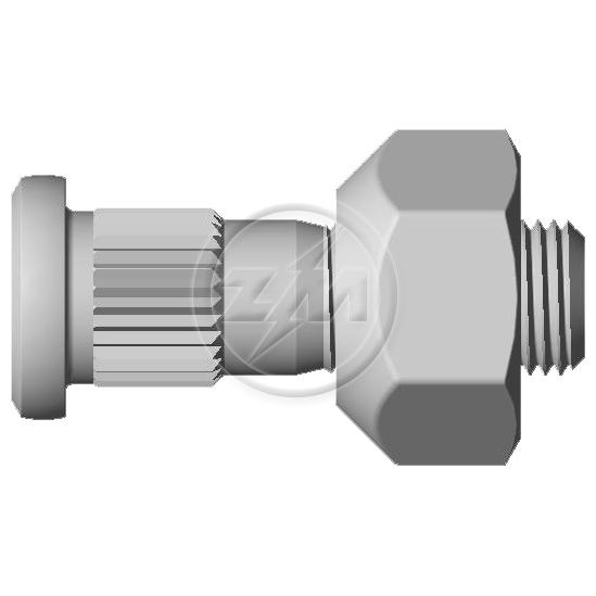 Kit 50 Parafuso Roda 9/16"x47,6/52,6xCH1.1/16" - ZM - 4091630