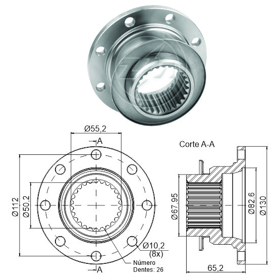Flange de Acoplamento do Cardan para Mercedes-Benz LK 1113 - ZM - 435.202.04