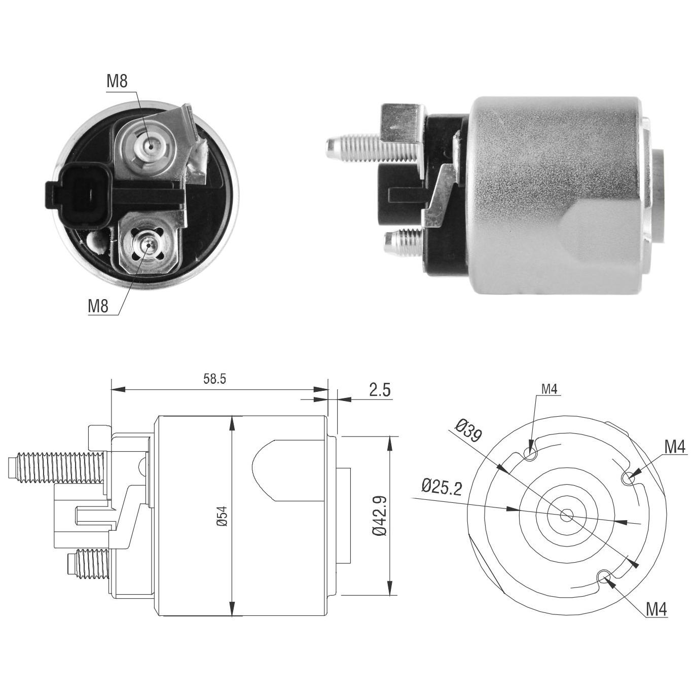 Relê Auxiliar de Partida para Hyundai H-1 STAREX - ZM - 4-498