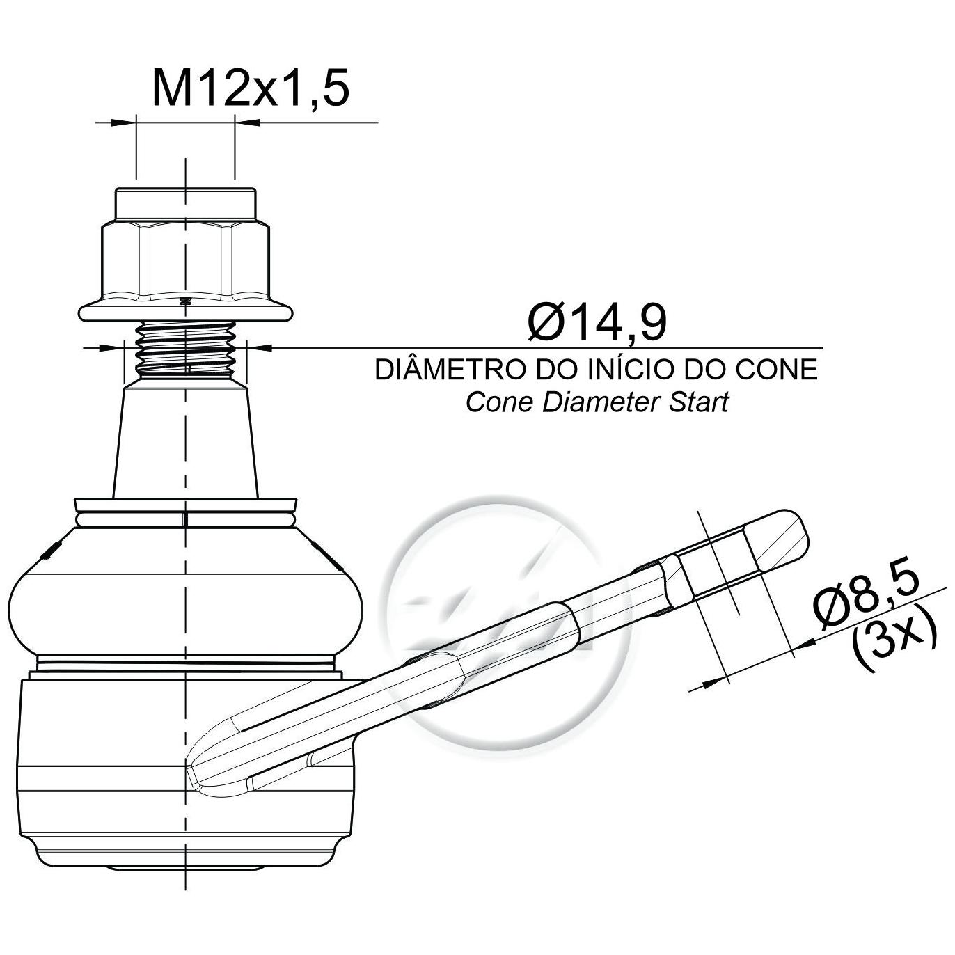Pivô da Suspensão para Volkswagen Space Cross - ZM - 470.132.05