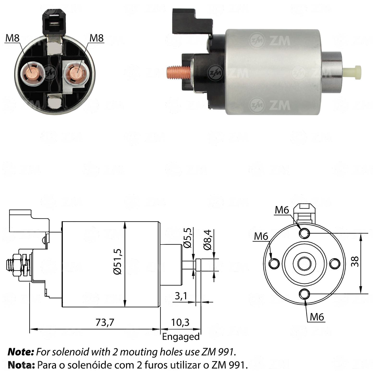 Relê Auxiliar de Partida para Chrysler Vision - ZM - 4-991