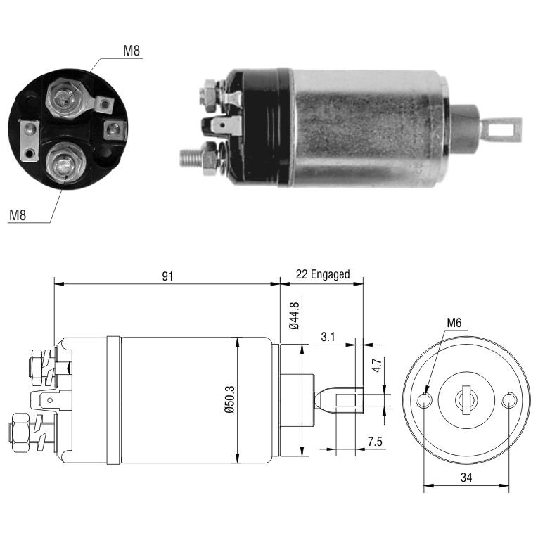 Relê Auxiliar de Partida para Chevrolet Chevette - ZM - 524