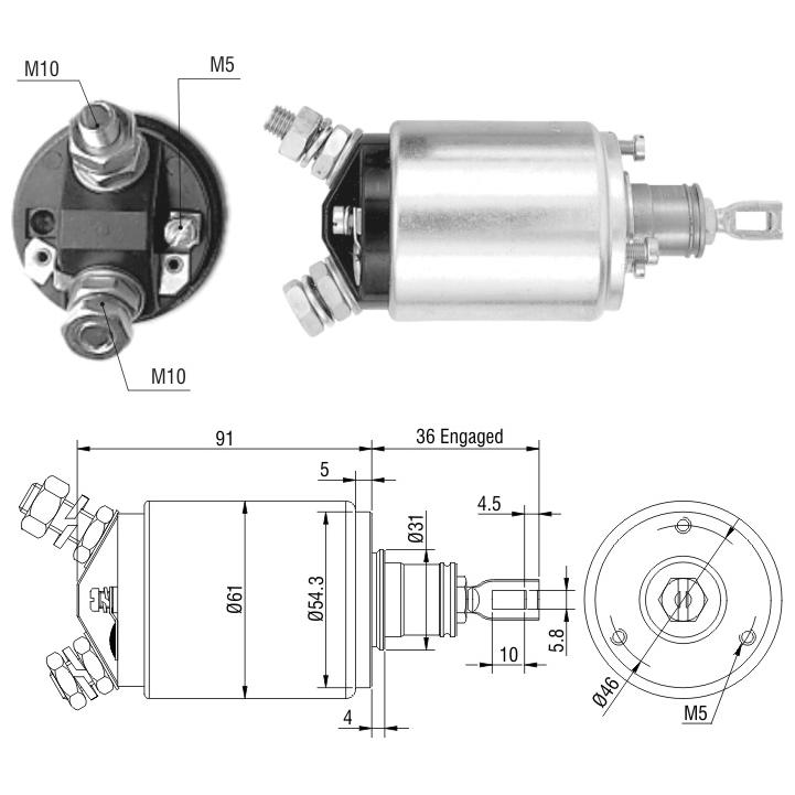 Relê Auxiliar de Partida para Fiat 70 - ZM - 546