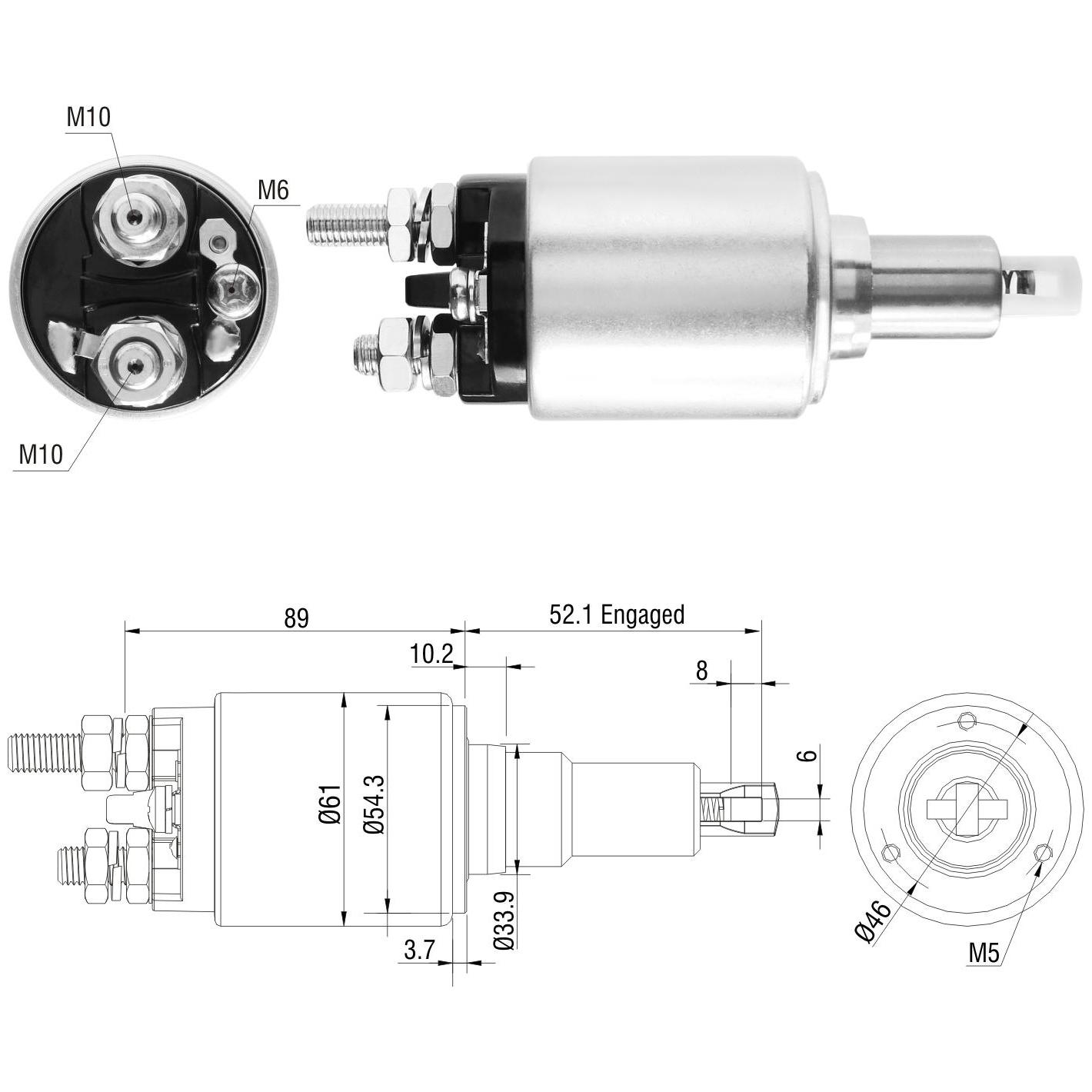 Relê Auxiliar de Partida para DAF CF85 FT e XF105 FT - ZM - 5-639
