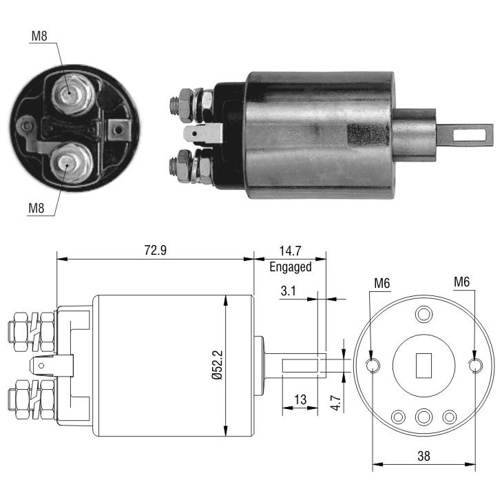 Relê Auxiliar de Partida para Hyundai Santa Fé - ZM - 584