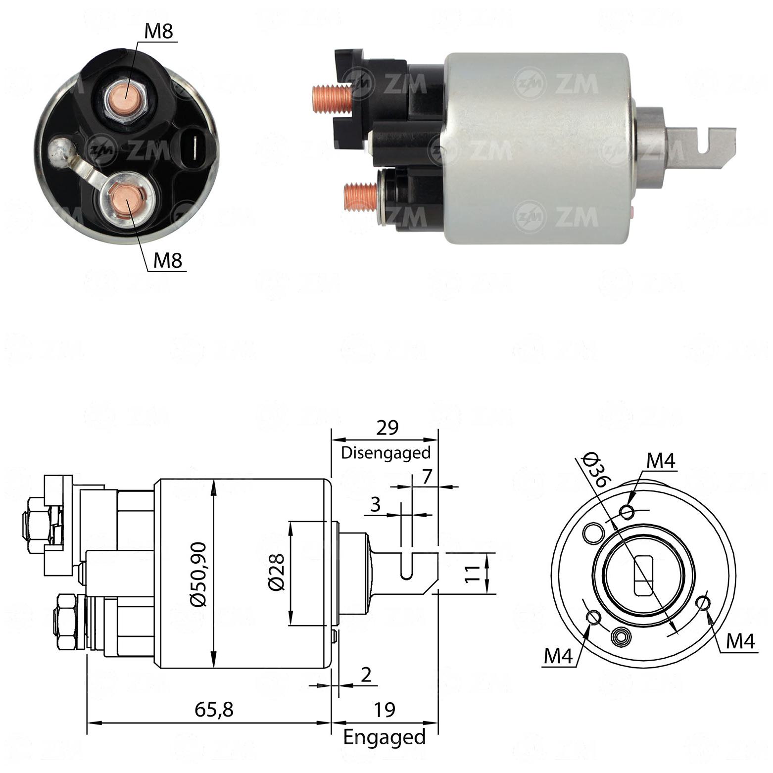 Relê Auxiliar de Partida para Honda Civic - ZM - 608