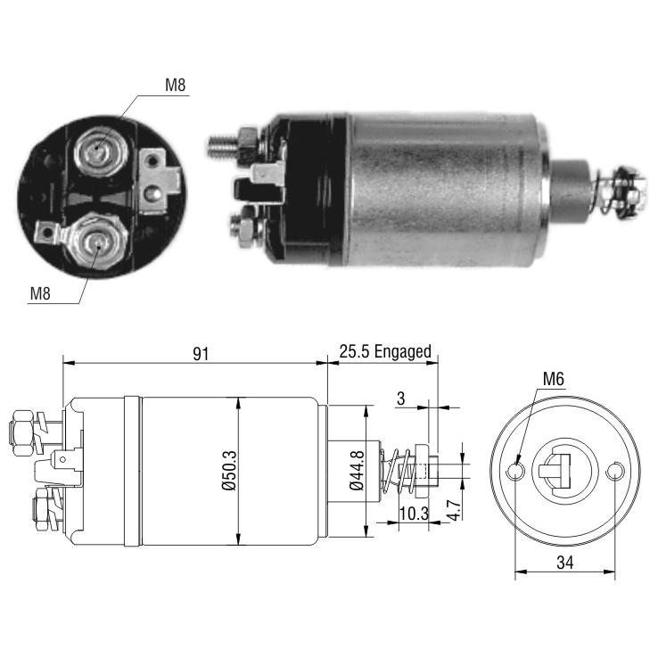 Relê Auxiliar de Partida para Porsche 911 - ZM - 626