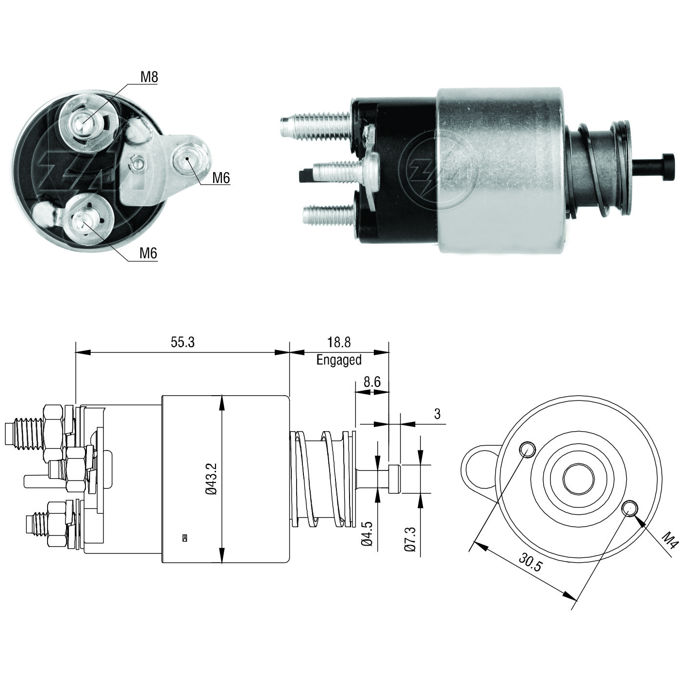 Relê Auxiliar de Partida para Mercedes-Benz Vito - ZM - 6-391
