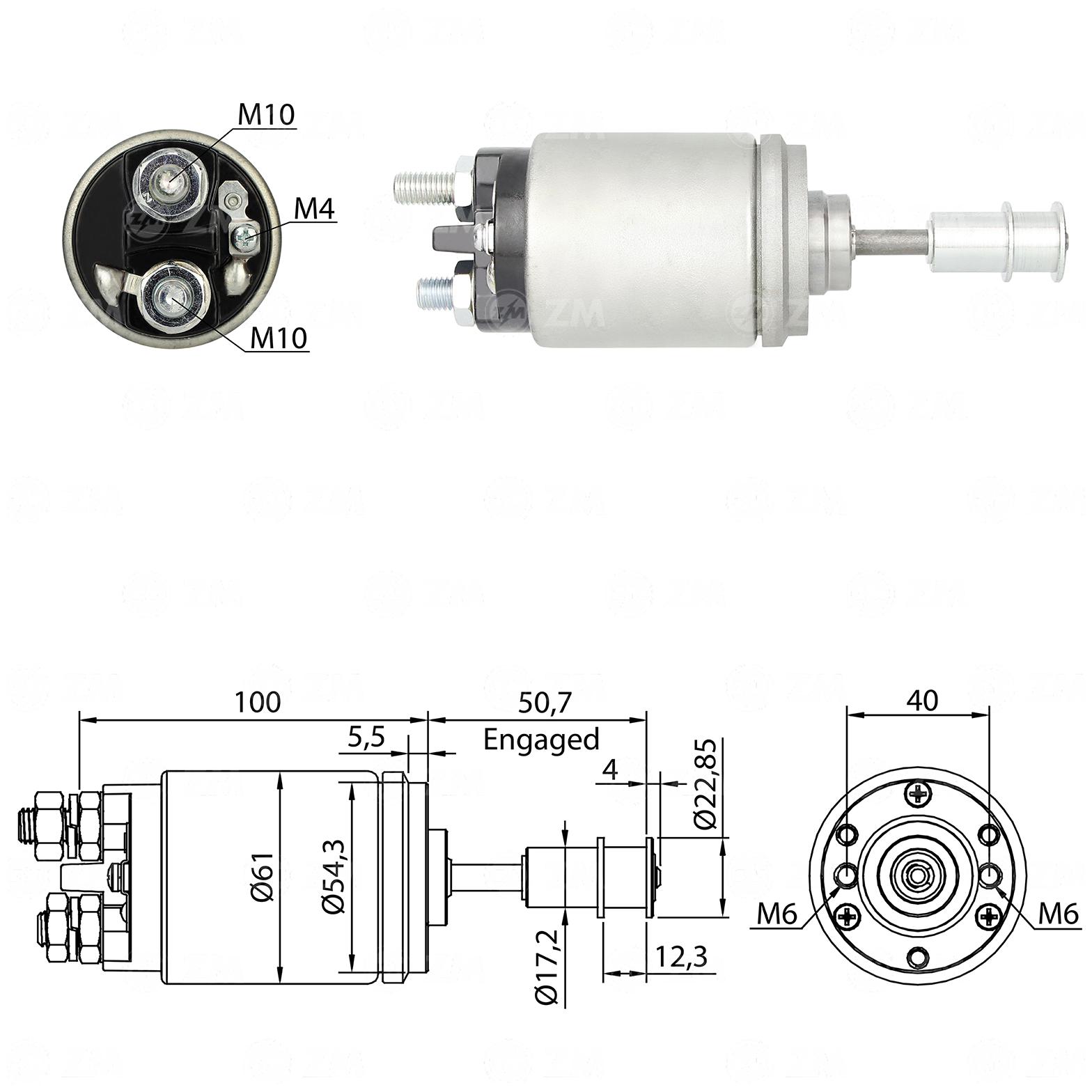 Relê Auxiliar de Partida para Dodge P-700 - ZM - 643