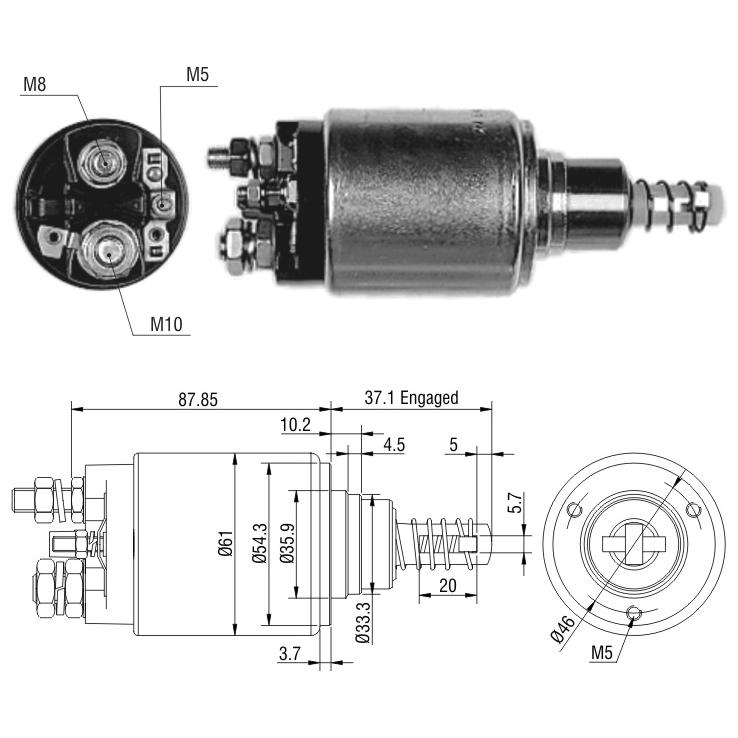 Relê Auxiliar de Partida para Peugeot 504 - ZM - 653