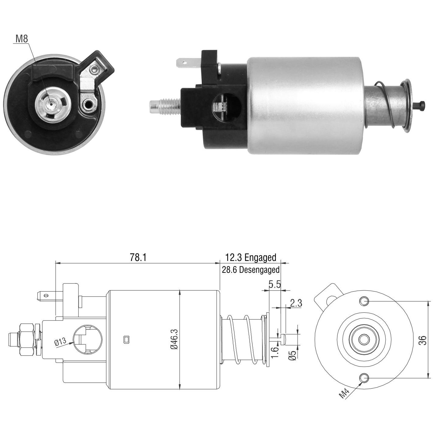 Relê Auxiliar de Partida para Chrysler 300C e Dodge Durango - ZM - 665
