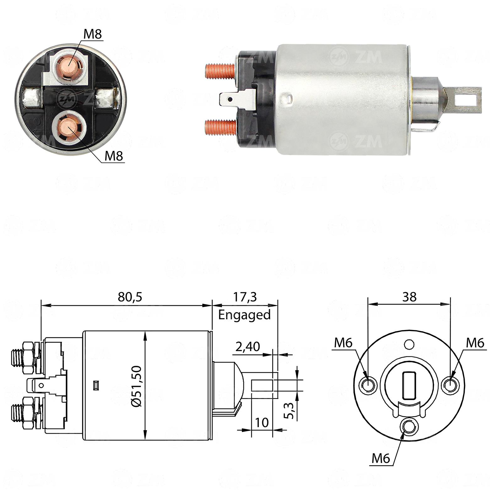 Relê Auxiliar de Partida para Audi RS 2 e S2 - ZM - 690