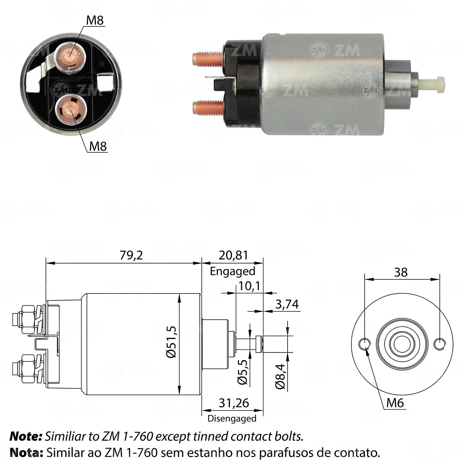 Relê Auxiliar de Partida para Ford Taurus - ZM - 760