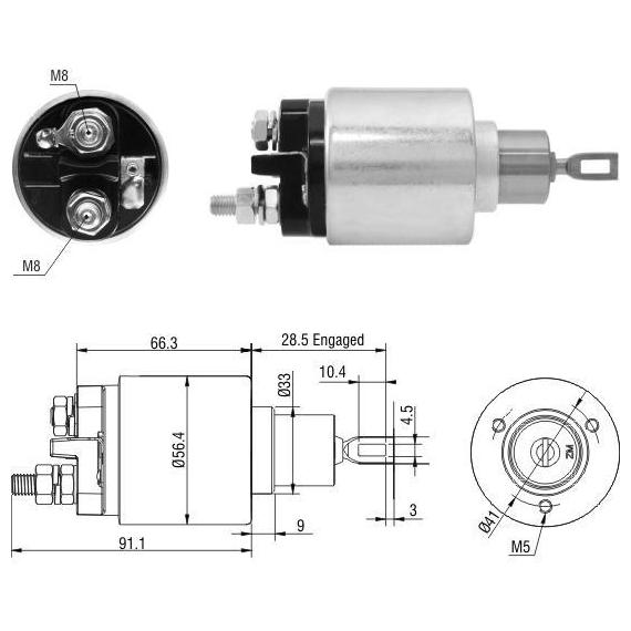 Relê Auxiliar de Partida para Audi A4 - ZM - 7-773