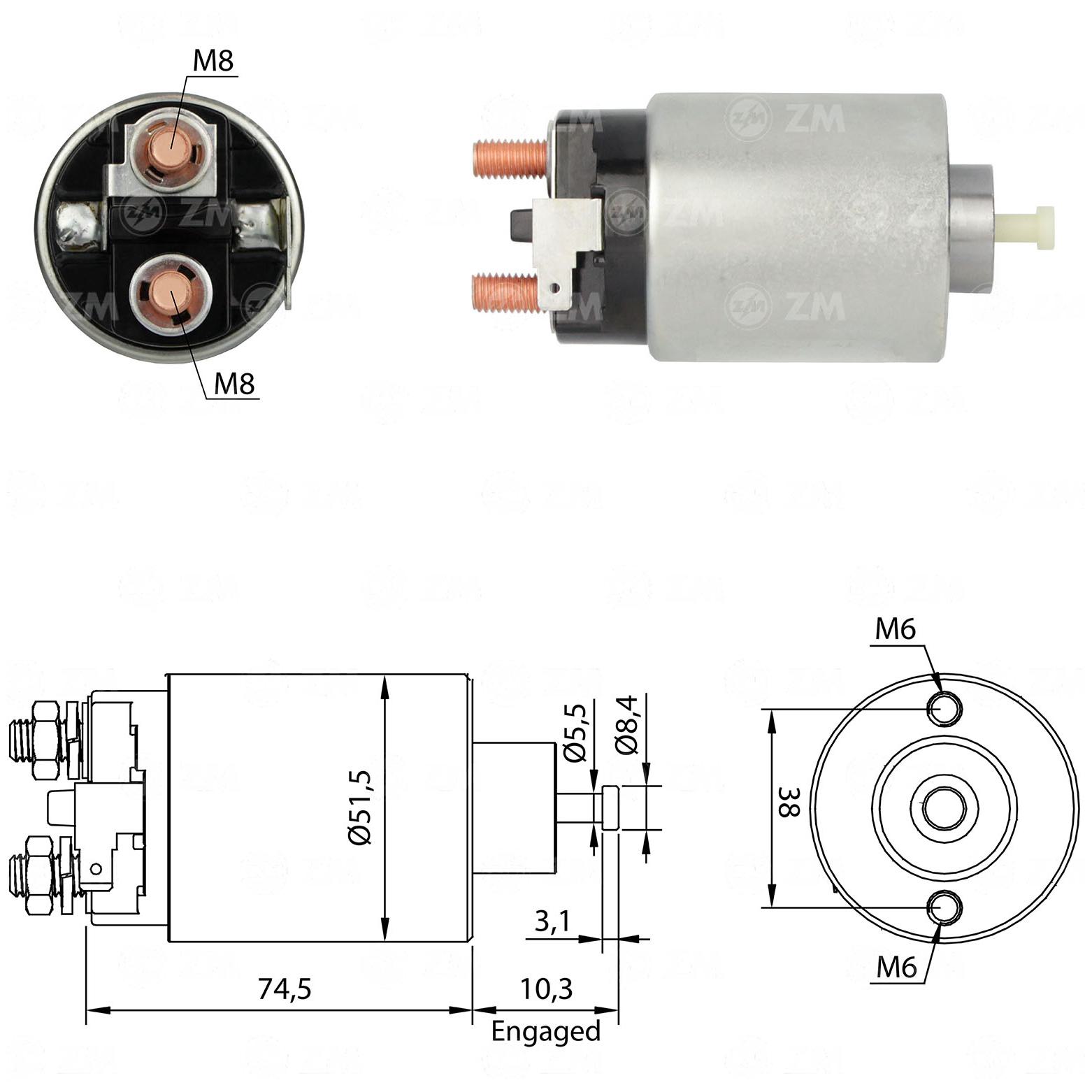 Relê Auxiliar de Partida para Suzuki Samurai - ZM - 790