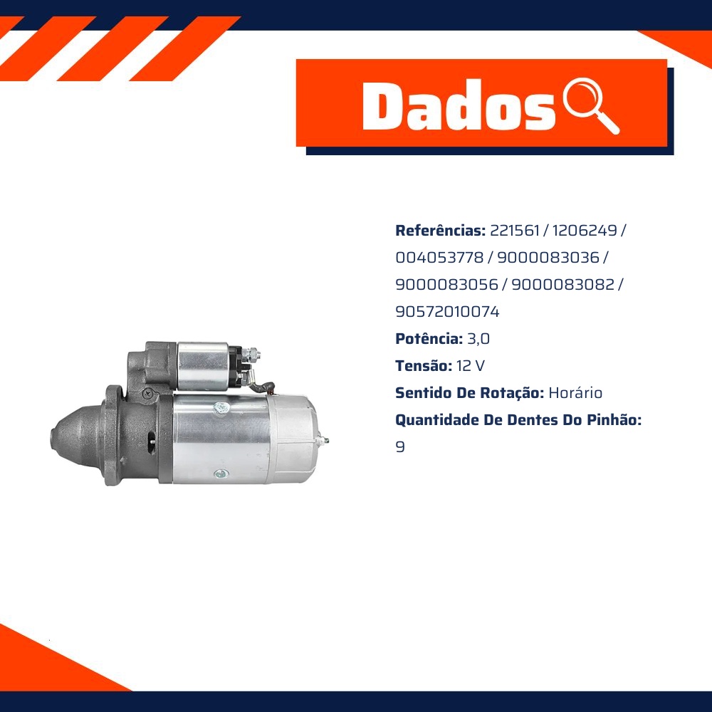 Motor de Partida JF 12V - ZM - 80.102.04