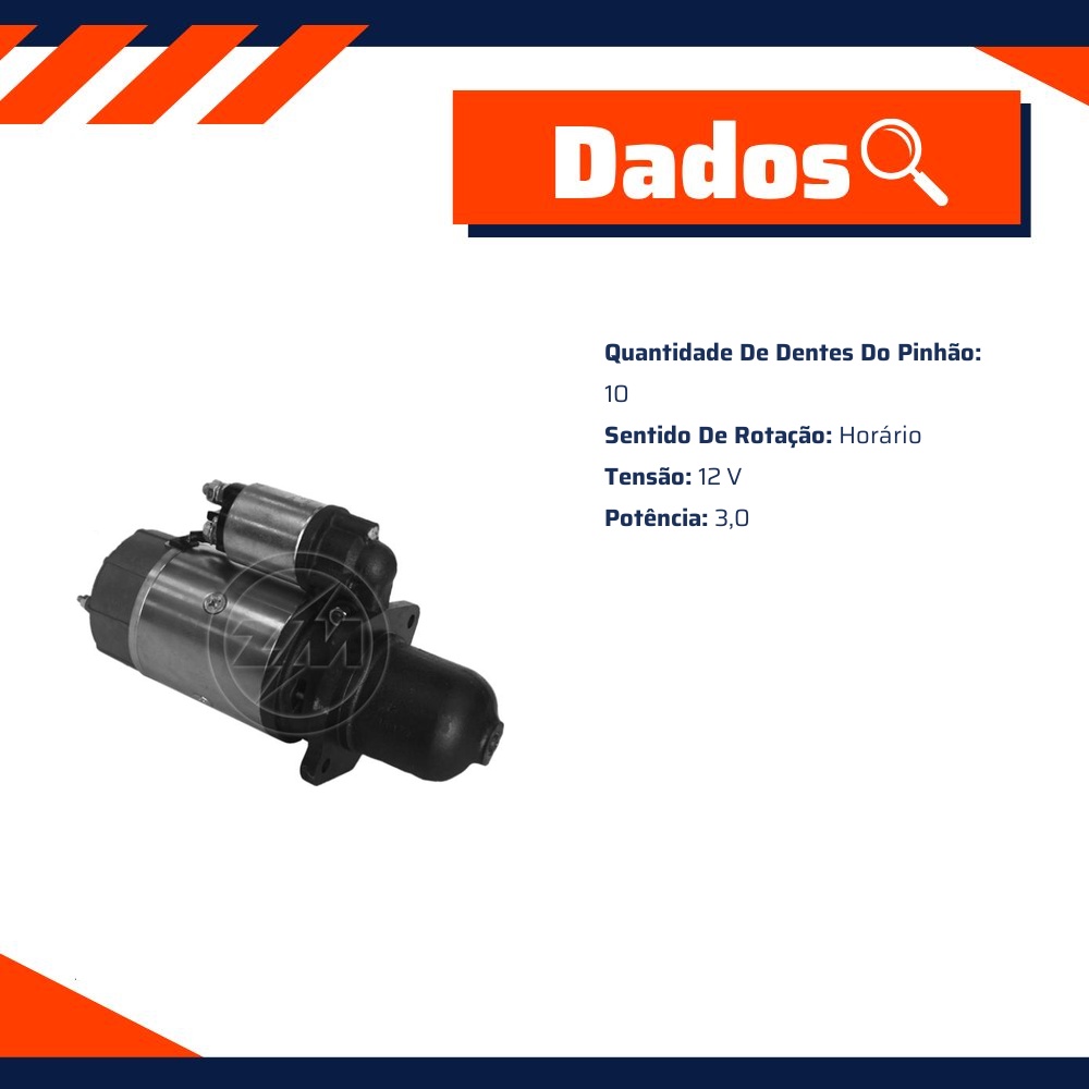Motor de Partida JF 12V - ZM - 80.102.06