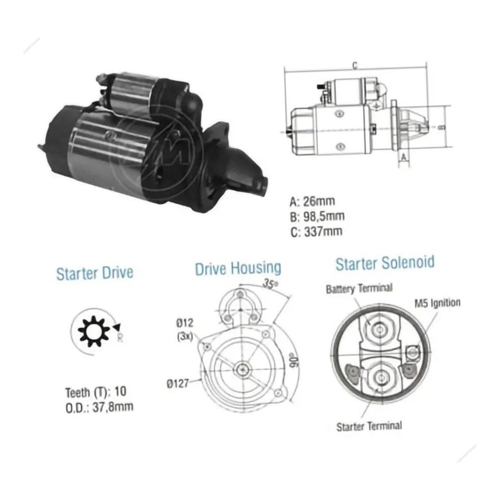Motor de Partida JF 12V - ZM - 80.102.07