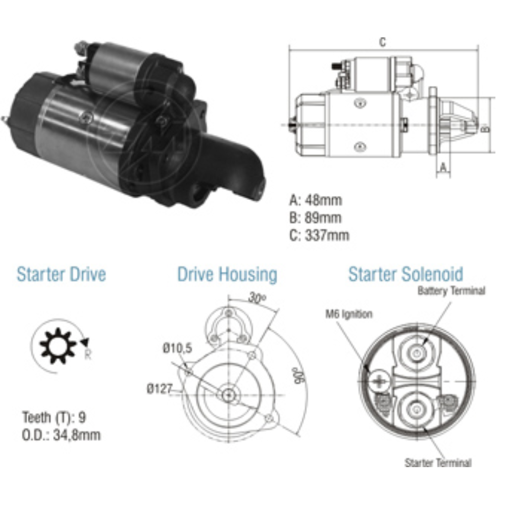 Motor de Partida JF 24V - ZM - 80.103.05