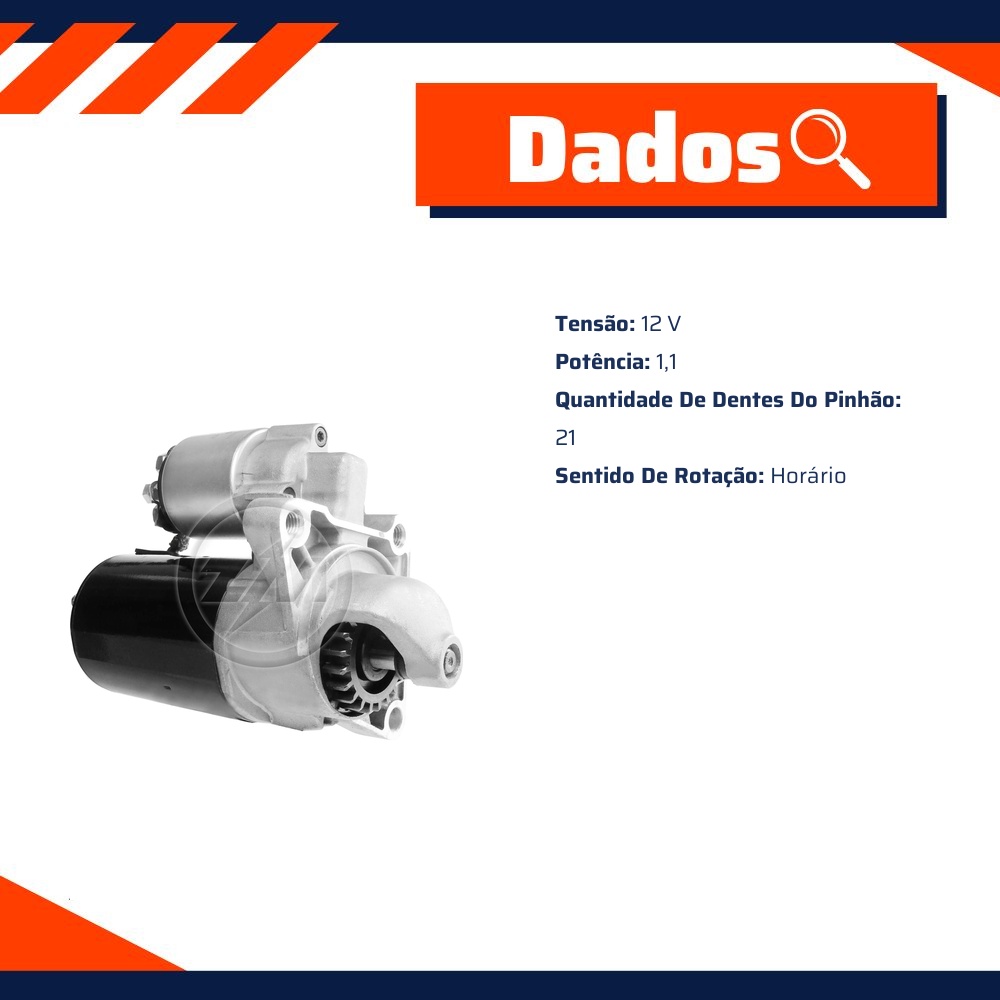 Motor de Partida DW 12V - ZM - 80.110.04