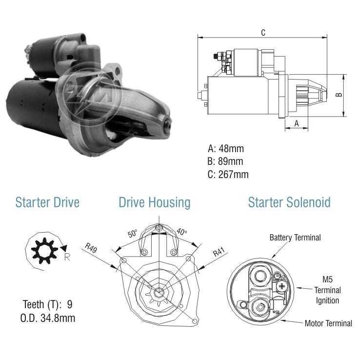 Motor de Partida PDM 12V - ZM - 80.132.01