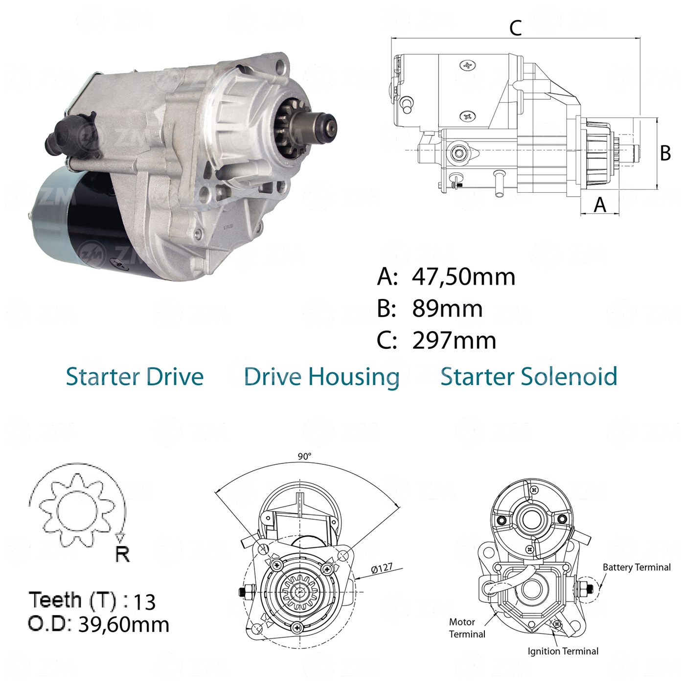 Motor de Partida OSGR 12V - ZM - 80.140.07