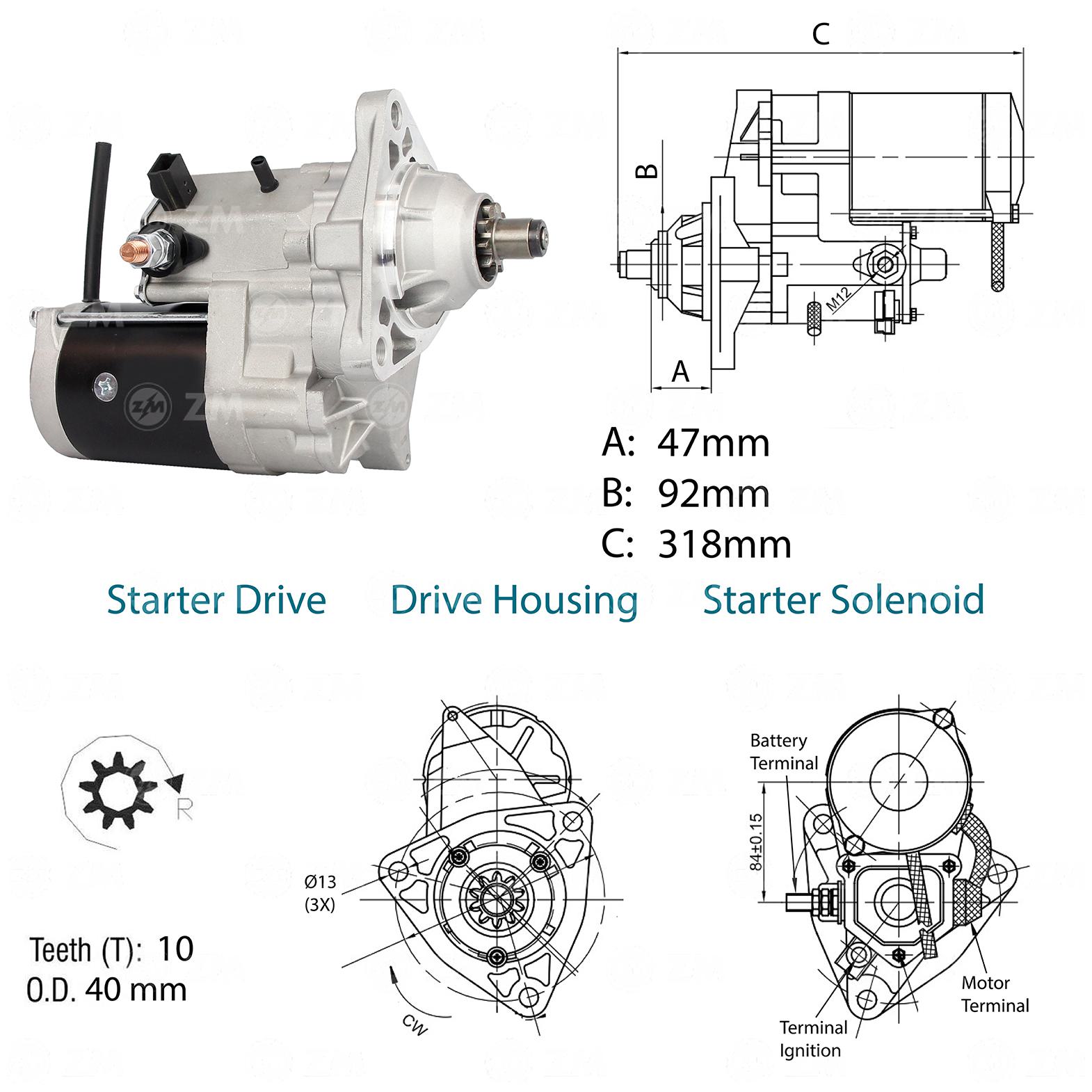 Motor de Partida OSGR 12V - ZM - 80.140.12