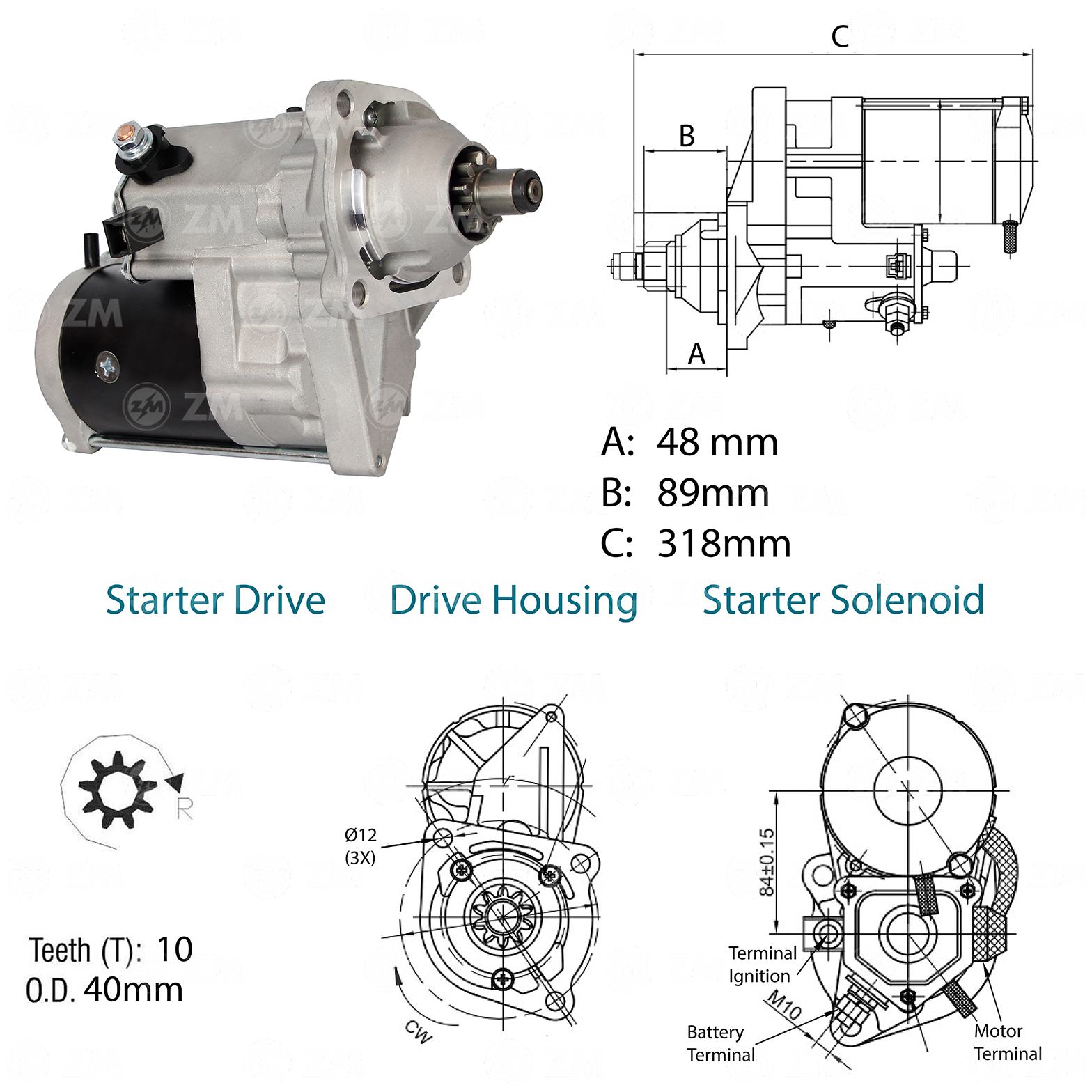 Motor de Partida OSGR 12V - ZM - 80.140.13