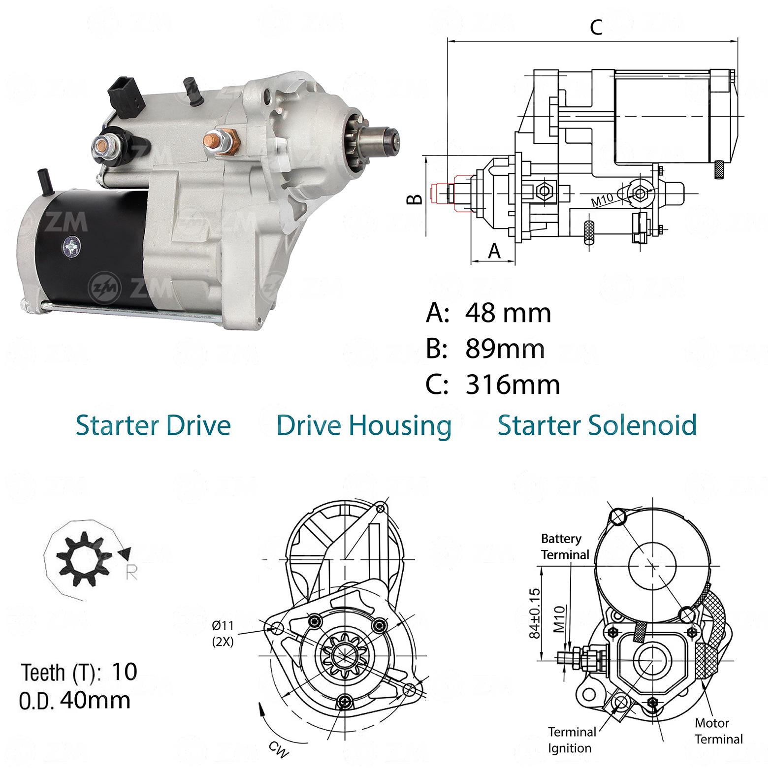 Motor de Partida OSGR 12V - ZM - 80.140.14