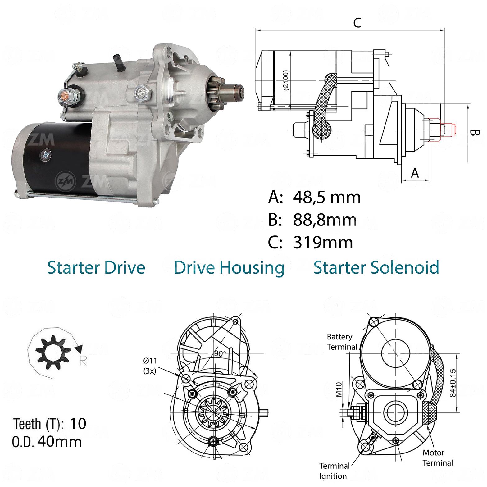 Motor de Partida OSGR 24V - ZM - 80.141.05
