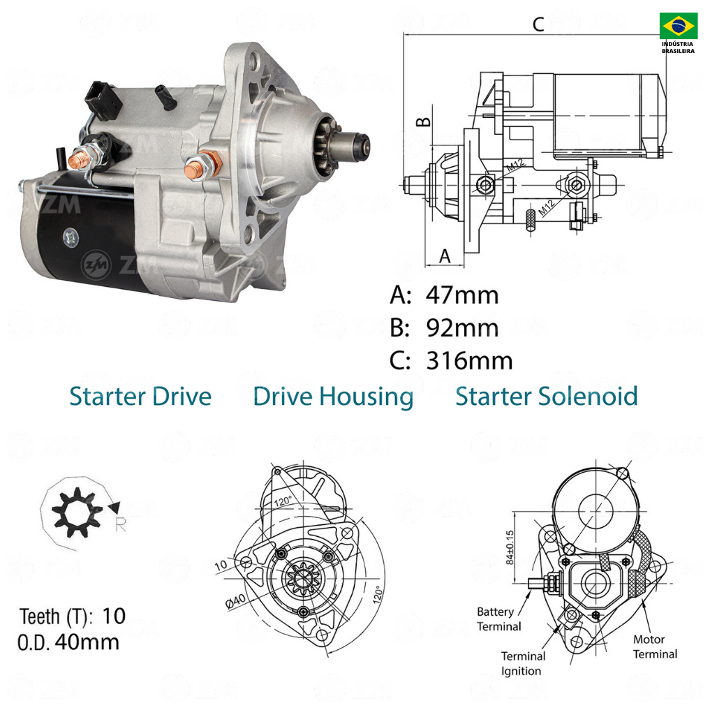 Motor de Partida OSGR 24V - ZM - 80.141.08