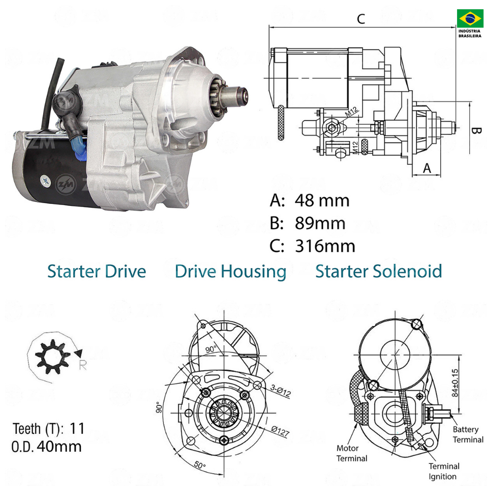Motor de Partida OSGR 24V - ZM - 80.141.09