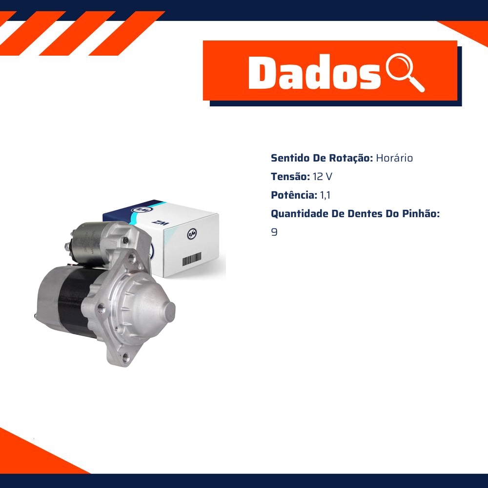 Motor de Partida 12V - ZM - 80.201.08