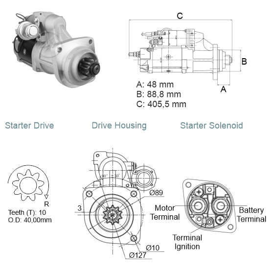 Motor de Partida 38MT 24V - ZM - 80.380.06