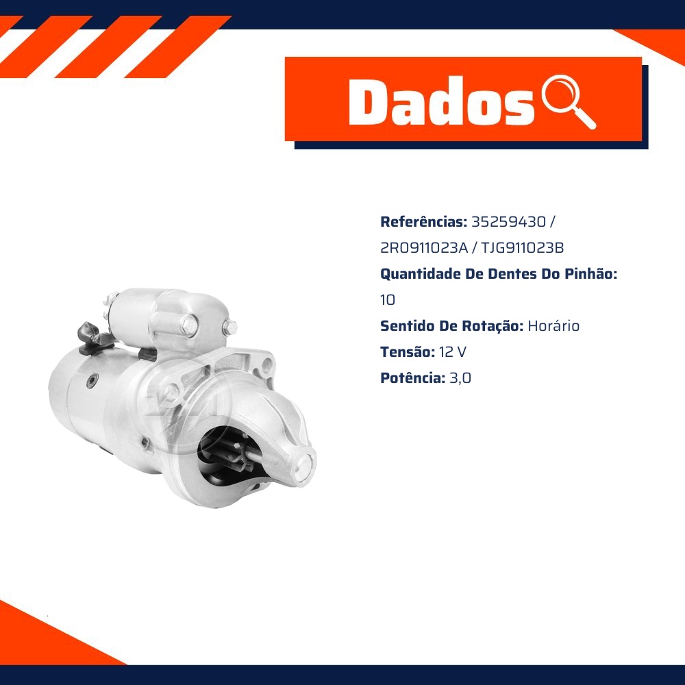 Motor de Partida M93R 12V - ZM - 80.480.05