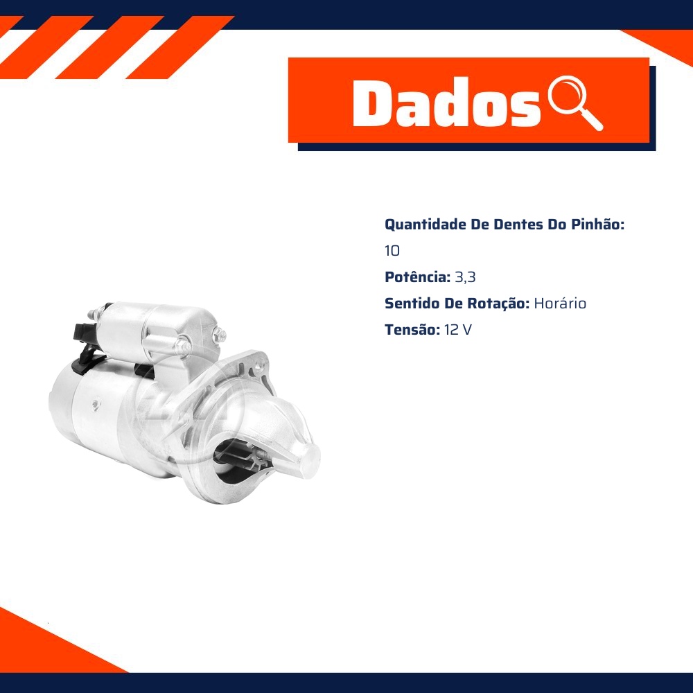Motor de Partida M93R 12V - ZM - 80.480.10