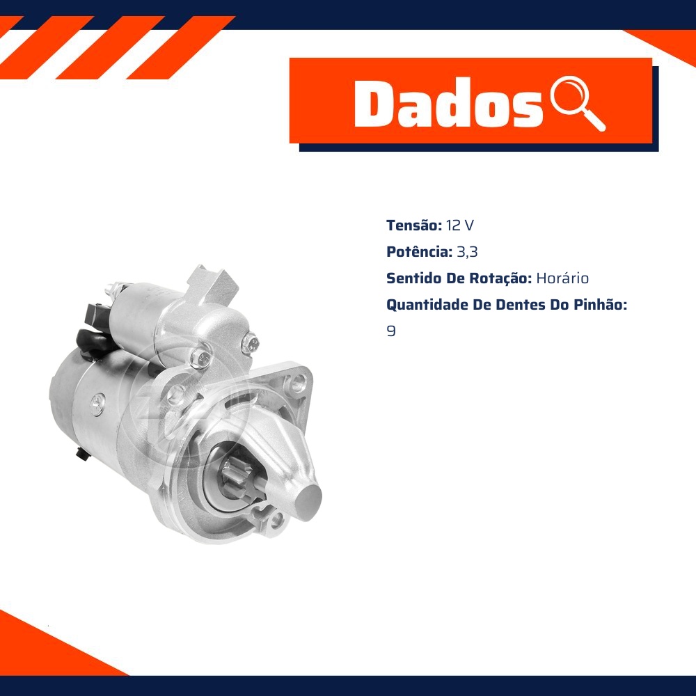 Motor de Partida M93R 12V - ZM - 80.480.17