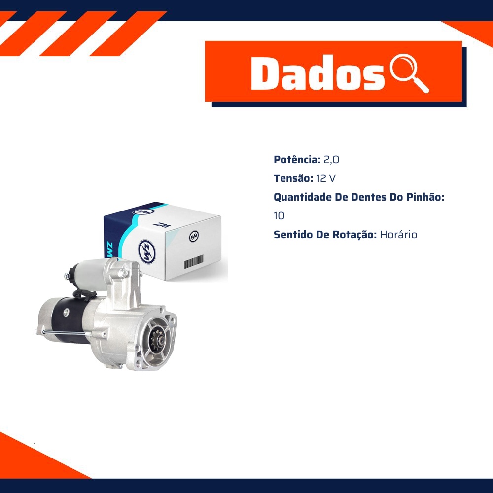 Motor de Partida M2T5 12V - ZM - 80.893.01