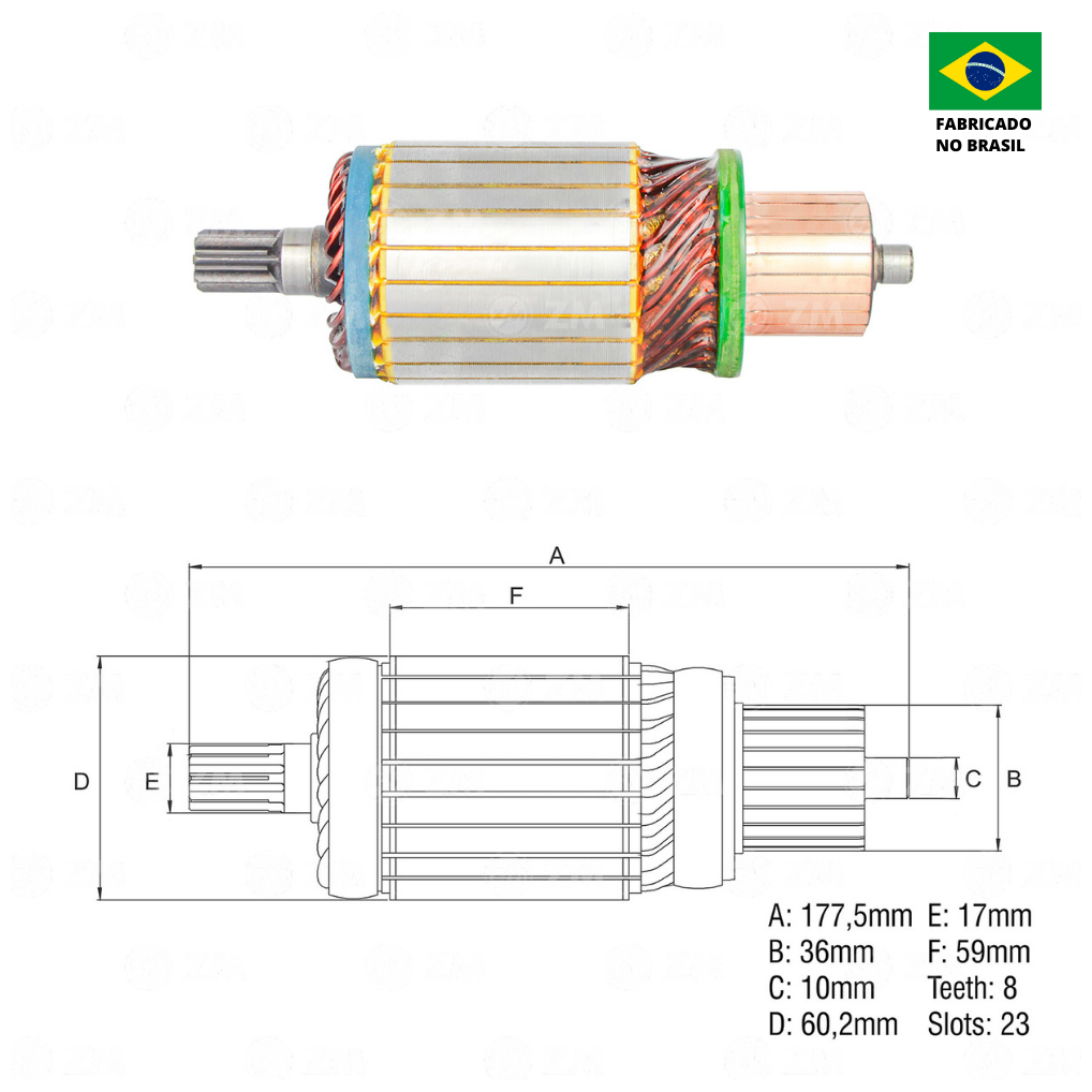 Induzido do Motor de Partida 24V - ZM - 83.805.01