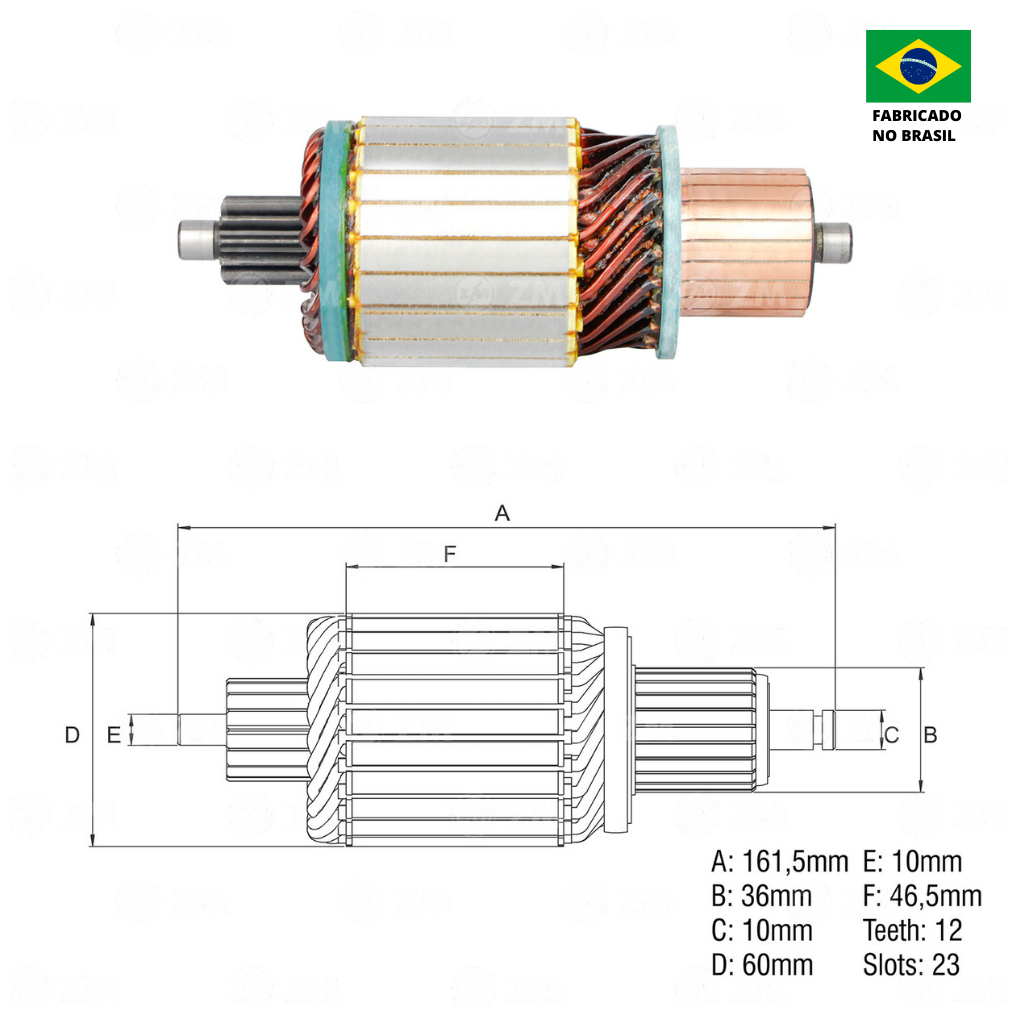 Induzido do Motor de Partida 24V - ZM - 83.818.01