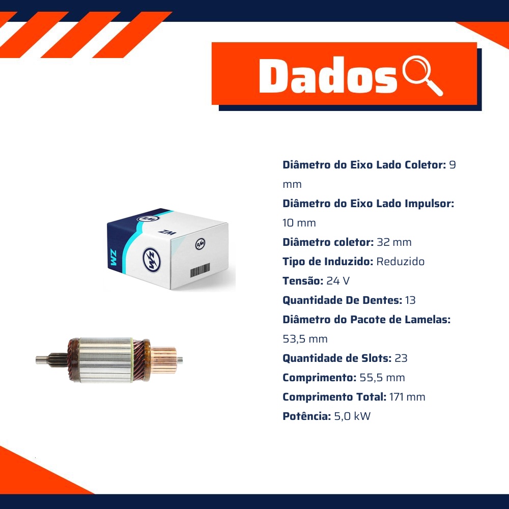 Induzido do Motor de Partida 24V - ZM - 83.890.03