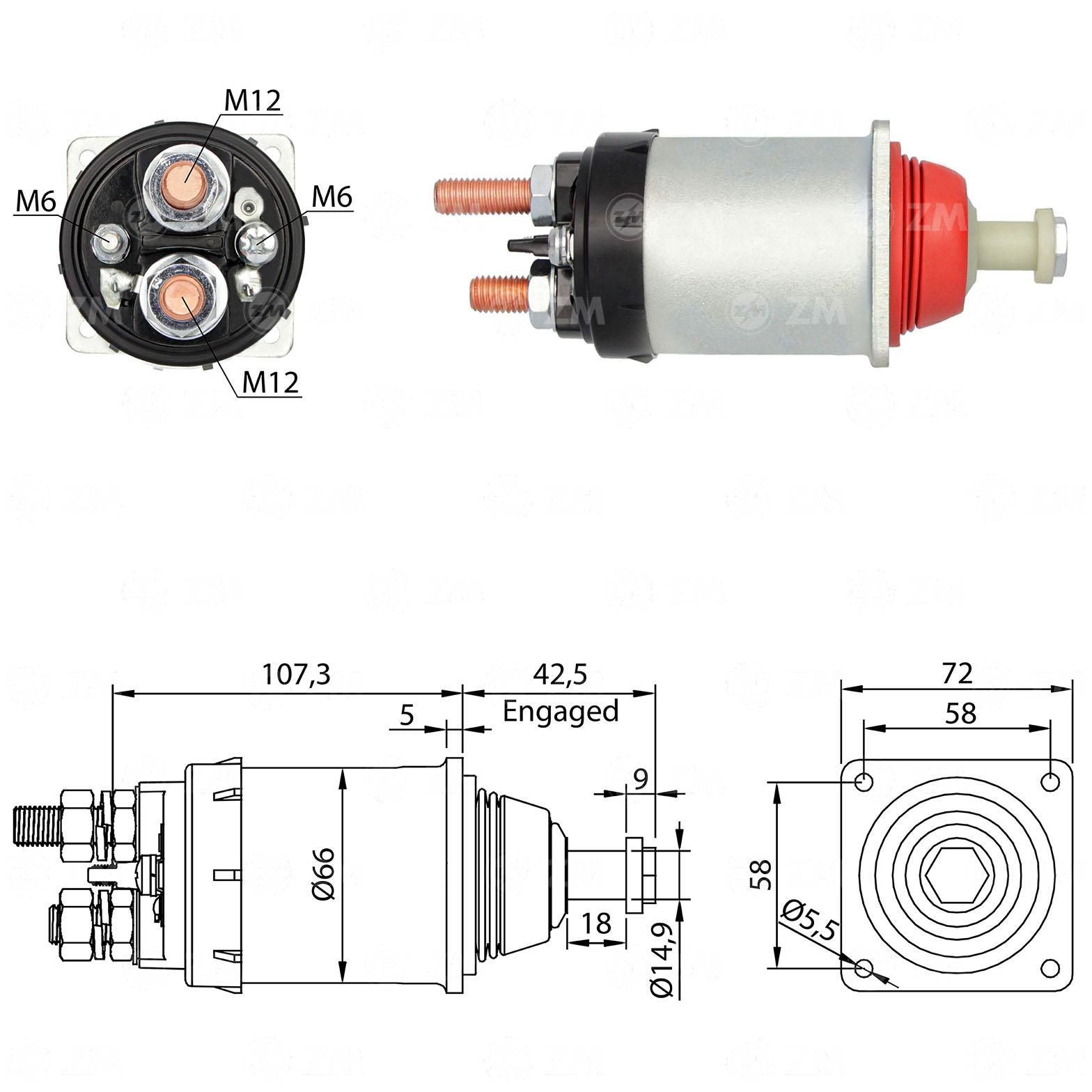 Relê Auxiliar de Partida para Mercedes-Benz L 2635 - ZM - 835