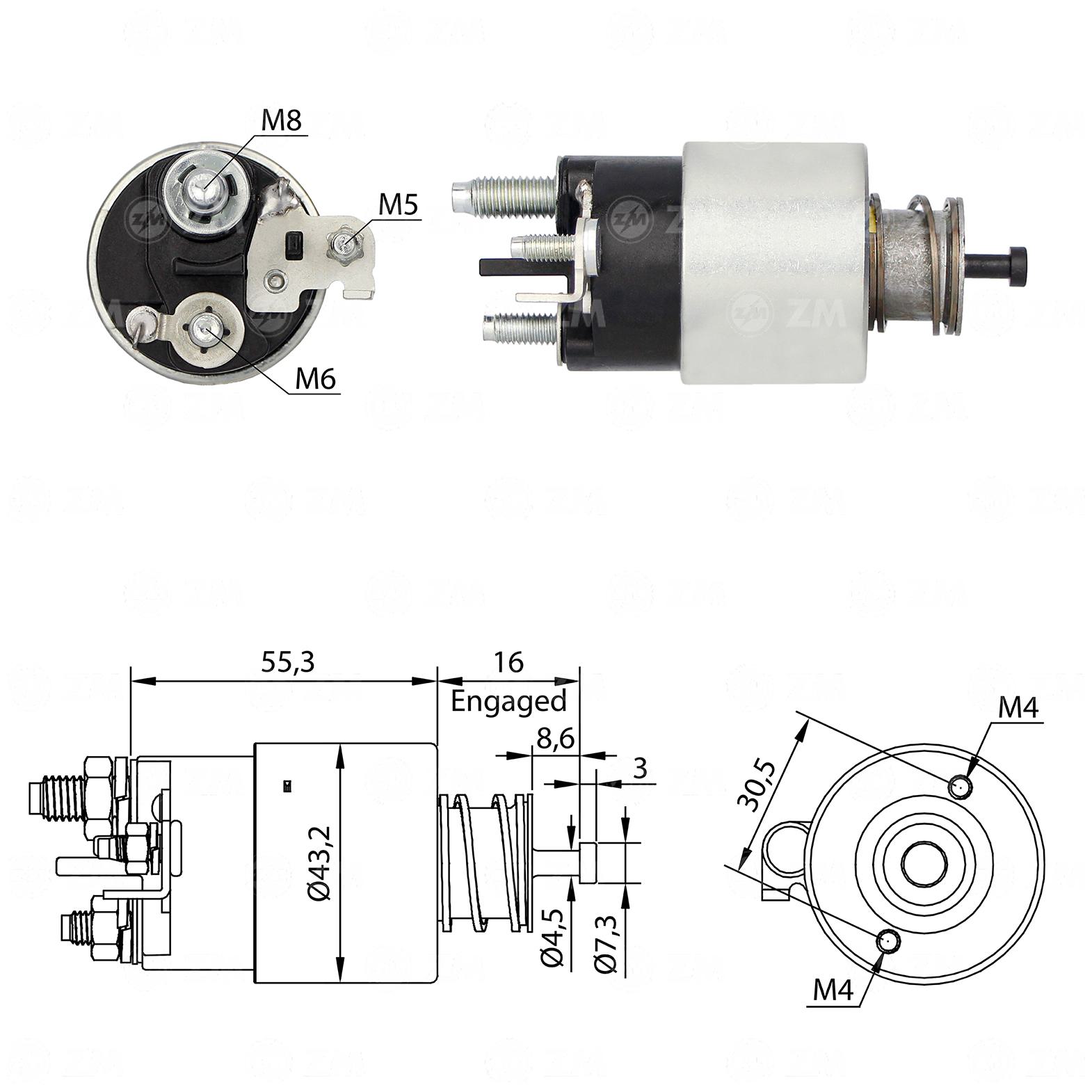 Relê Auxiliar de Partida para Renault Duster e Master - ZM - 8-391